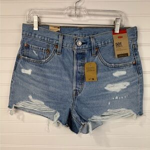 Levi's Women's 501 cutoff Distressed button fly denim jean Shorts. Size 30 NWT